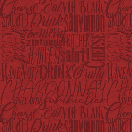 After Five Wine Words Texture Tonal Burgundy Red Mary Beth Baker Henry Glass Cotton Fabric HG-344-88