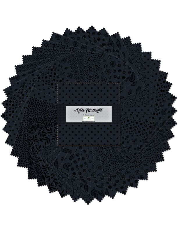 After Midnight 5" Squares Karat Gems Wilmington Prints Cotton Fabric WP-507-52-507