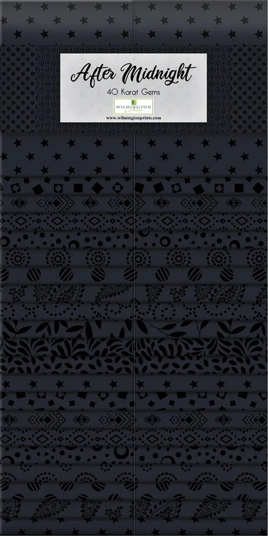 After Midnight Essentials 2.5'' Strips Karat Gems Wilmington Prints Cotton Fabric