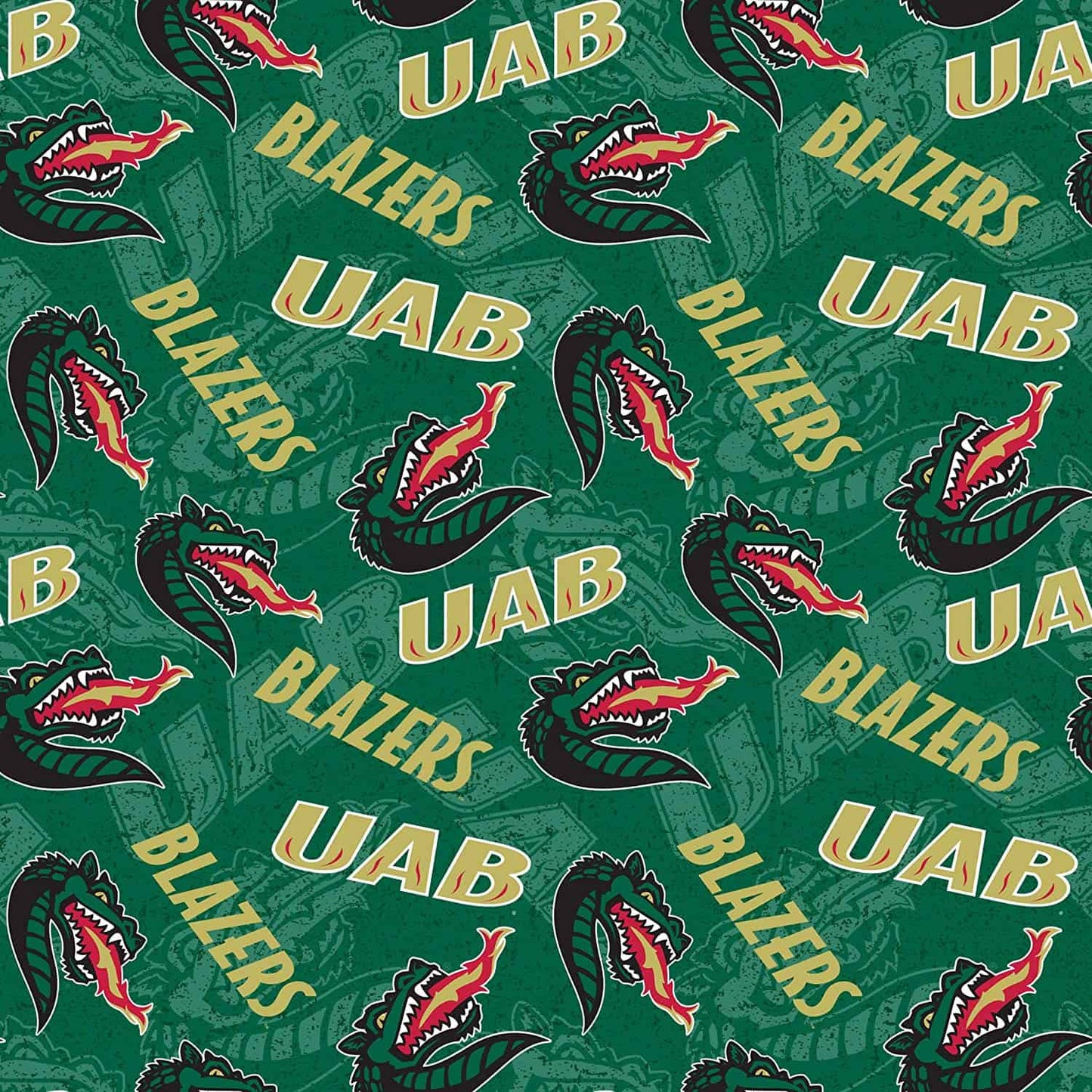 Alabama at Birmingham UAB Blazers Tone on Tone Design Cotton Fabric ALB-1178