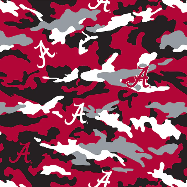 Alabama Crimson Tide NCAA College Camo Sykel Enterprises Polyester Fleece Fabric AL-820