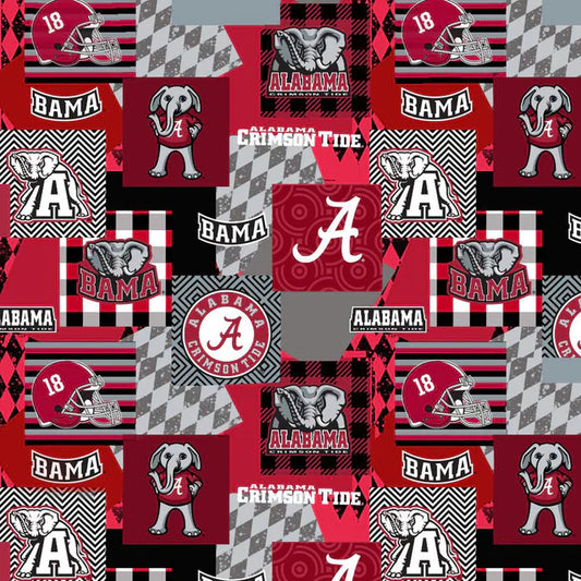 Alabama Crimson Tide NCAA College Collegiate Minky Geo Sykel Enterprises Polyester Fabric SYK-AL-1367