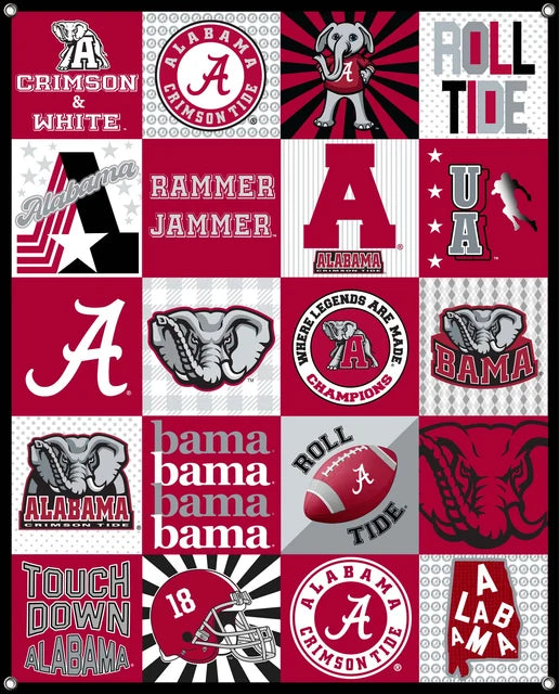 Alabama Crimson Tide NCAA College Shirt Spirit Banner 58x47 inches Sykel Enterprises 4 Grommets Polyester Fabric AL-5003