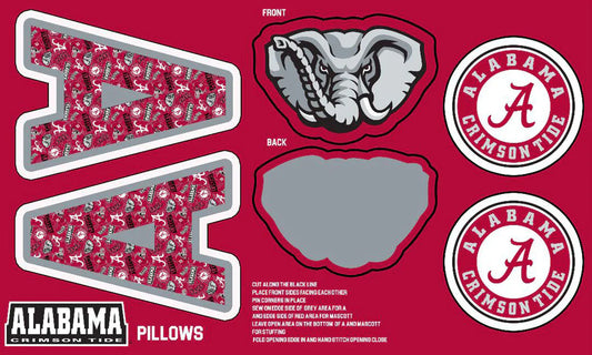 Alabama Crimson Tide NCAA Collegiate Pillow Project 36 x 60 inches Sykel Polyester Minky Fabric SYK-AL-1359
