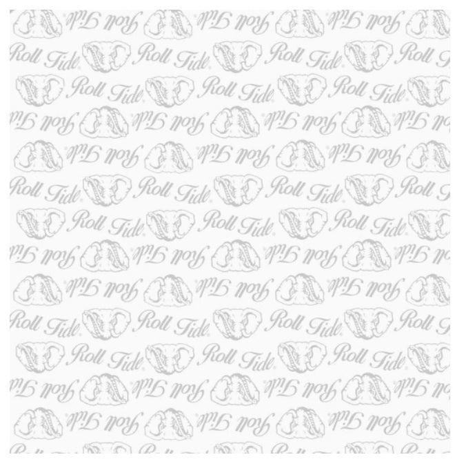 Alabama Crimson Tide NCAA College White on White Mini Pigment Print Sykel Enterprises Cotton Fabric AL-1393-W