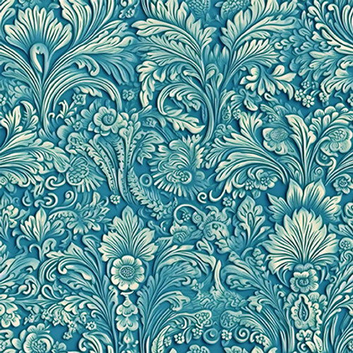 Alabaster Wings Damask Teal Pattern Weave Studio Blank Quilting Cotton Fabric BQ-3854-77