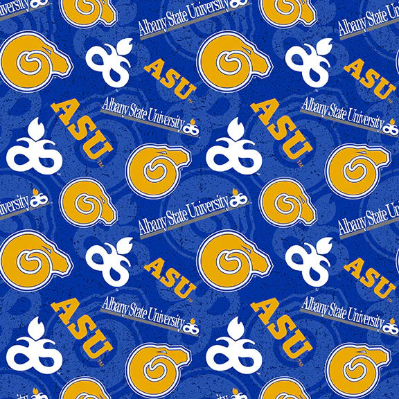 Albany State Golden Rams NCAA College Tone on Tone Sykel Enterprises Cotton Fabric ABS-1178