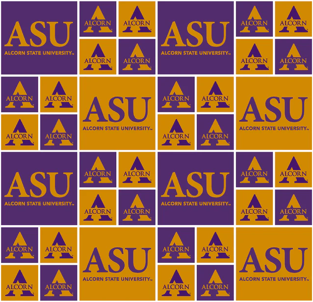 Alcorn State Braves NCAA College Block Sykel Enterprises Cottton Fabric ALC-020