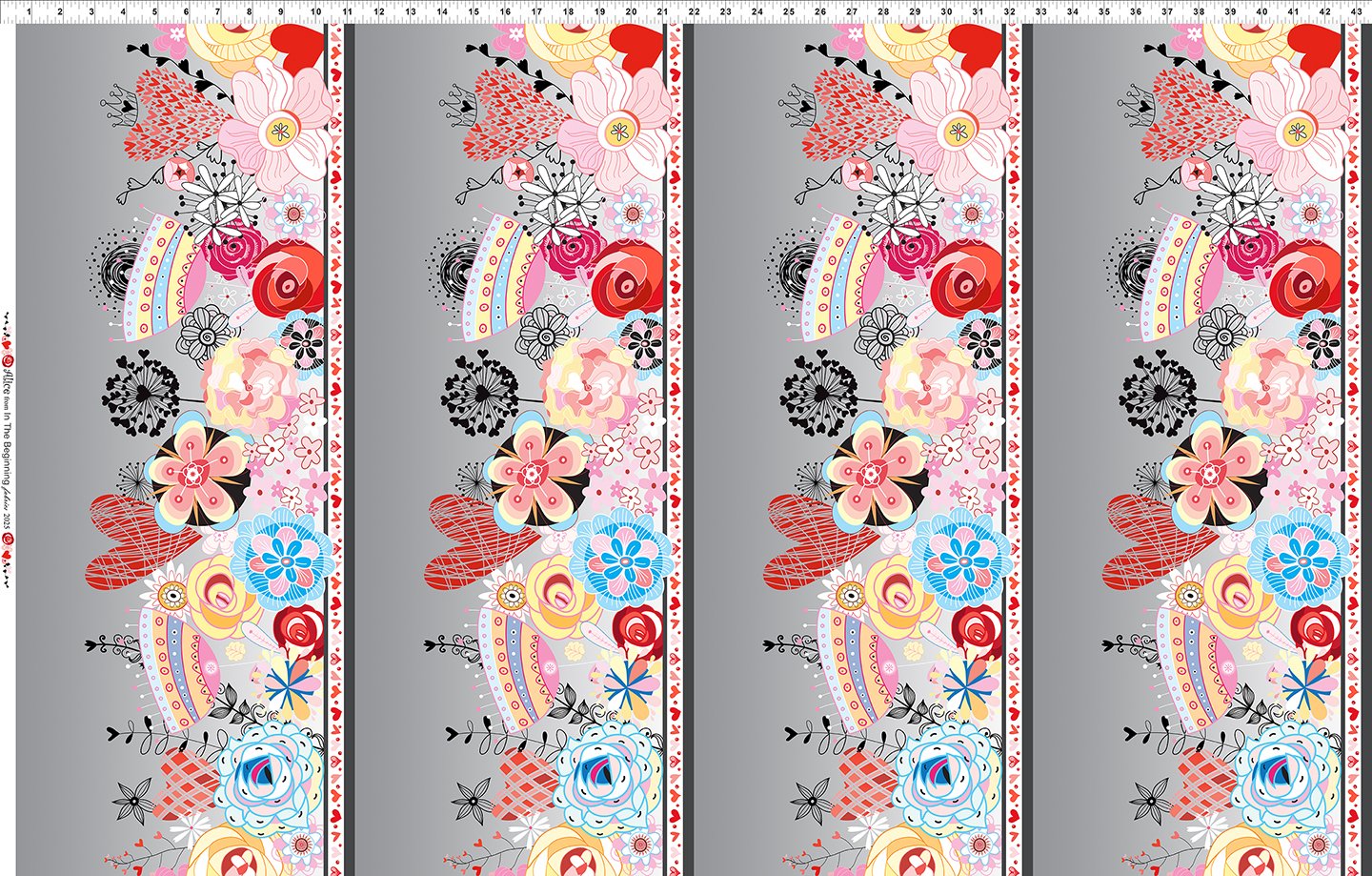 Alice Border Multi In the Beginning Fabrics Cotton Fabric ITB-1AL-1