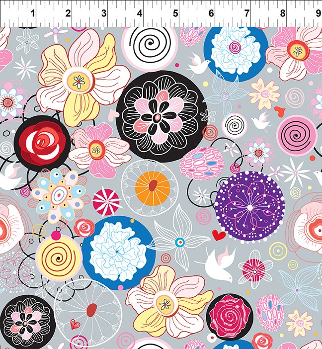 Alice Flowers Multi In the Beginning Fabrics Cotton Fabric ITB-2AL-1