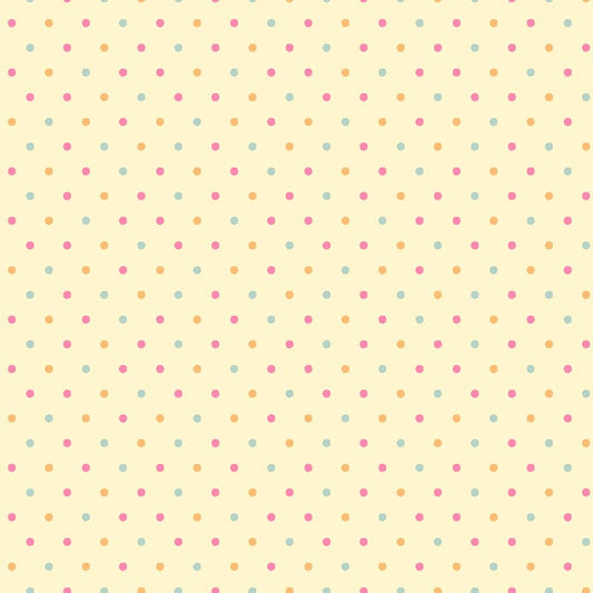 All Big Things Start Small Dots Allover Yellow Beth Reed Studio E Cotton Fabric