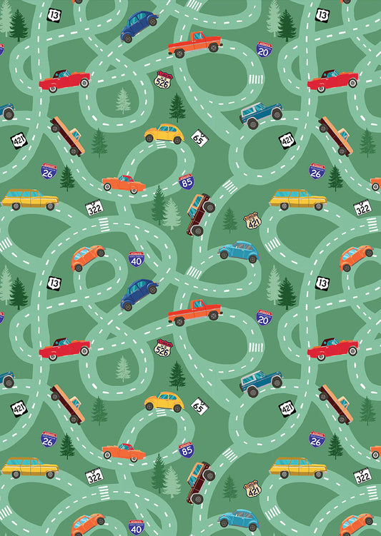 All Carolinas Shop Hop 2023 Carolina Road Trip Green Benartex Cotton Fabric