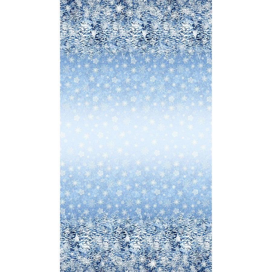All that Glitters Ombre Snowflakes Blue Simon Treadwell Northcott Cotton Fabric