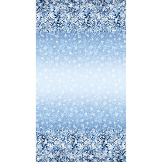 All that Glitters Ombre Snowflakes Blue Simon Treadwell Northcott Cotton Fabric