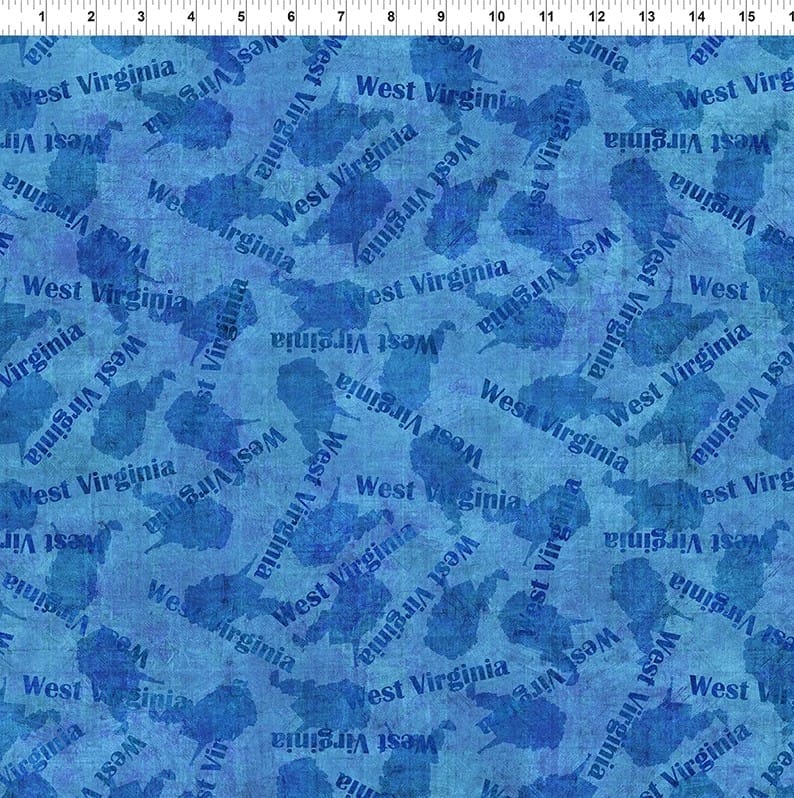All Blue Ridge Shop Hop 2026 West Viriginia Blue In The Beginning Cotton Fabric ITB-12BR-1 | US Fabric Shop