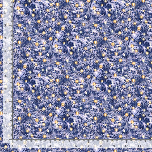 All is Calm Christmas Light on Tree Frost Purple Dona Gelsinger Timeless Treasures Cotton Fabric TT-DONA-CD3524-FROST