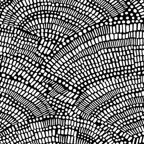 All or Nothing Mosaic Fan Black White Chelsea DesignWorks Studio E Cotton Fabric SE-8232-90
