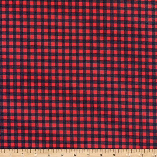 Alpine Winter Buffalo Plaid Large Black and Red Deborah Edwards Northcott Cotton Fabric