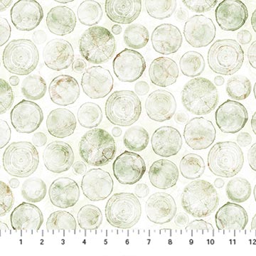 Altitude Cross Grain Tee Off White Green Deborah Edwards and Melanie Samra Northcott Cotton Fabric NC-DP29161-10