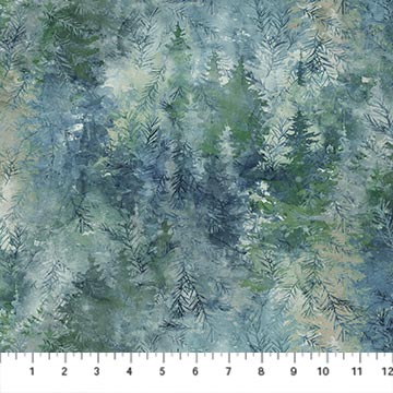 Altitude Trees Blue Multi Deborah Edwards and Melanie Samra Northcott Cotton Fabric NC-DP29156-43