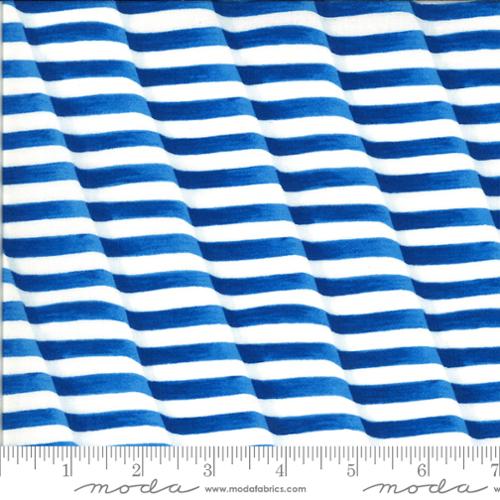 America Beautiful Lake Waving Stripes Blue Deb Strain Moda Cotton Fabric