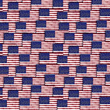 American Flags Stacked Tie Dye USA Multi Timeless Treasures Cotton Fabric