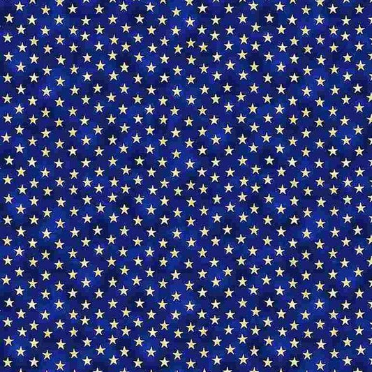 American Freedom USA Patriotic White Stars Blue Timeless Treasures Cotton Fabric TT-C8324-Blue