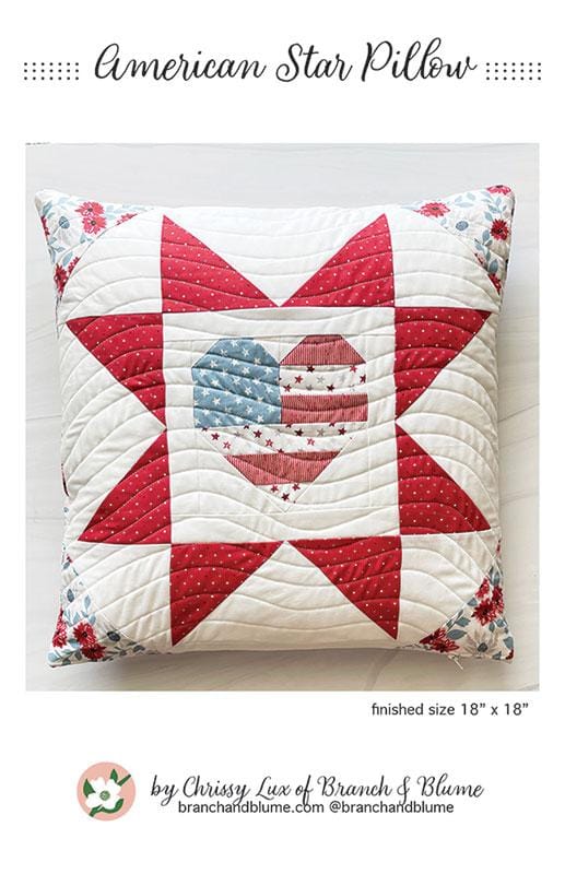 American Star Pillow Pattern 18"x18" Chrissy Lux Branch & Blume BNB-2411 | US Fabric Shop