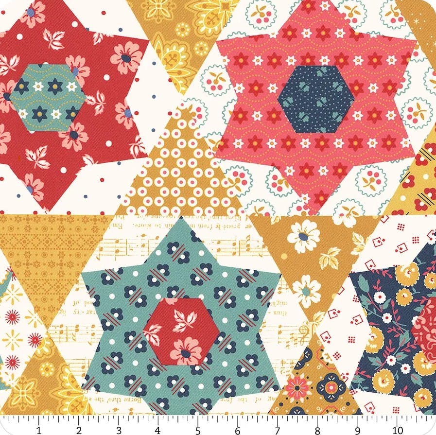 Americana Stars in Multi designed by Lori Holt for Riley Blake Designs 58 inches wide 100% Cotton Canvas Fabric RB-HD16101-MULTI | US Fabric Shop