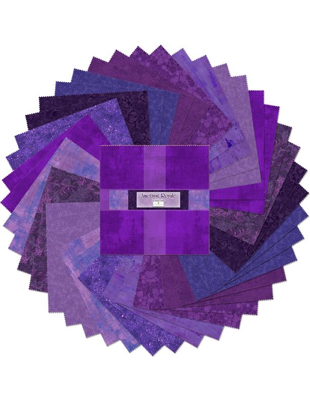 Amethyst Royale 10" Squares Karat Gems Revised 4-5-24 Wilmington Prints Cotton Fabric WP-512-7-512