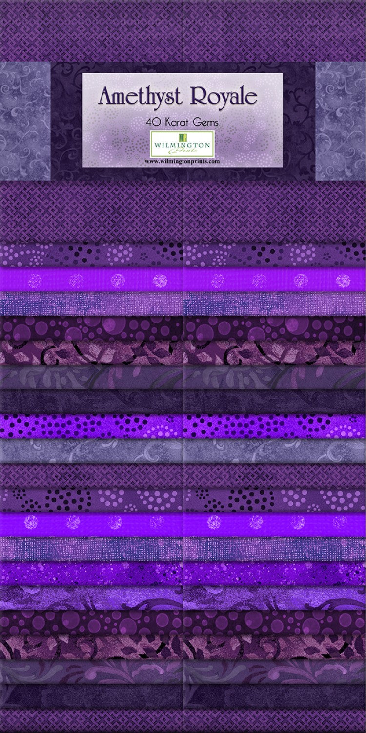 Amethyst Royale Purple 2.5" Strips Karat Crystals Wilmington Prints Cotton Fabric WP-842-7-842