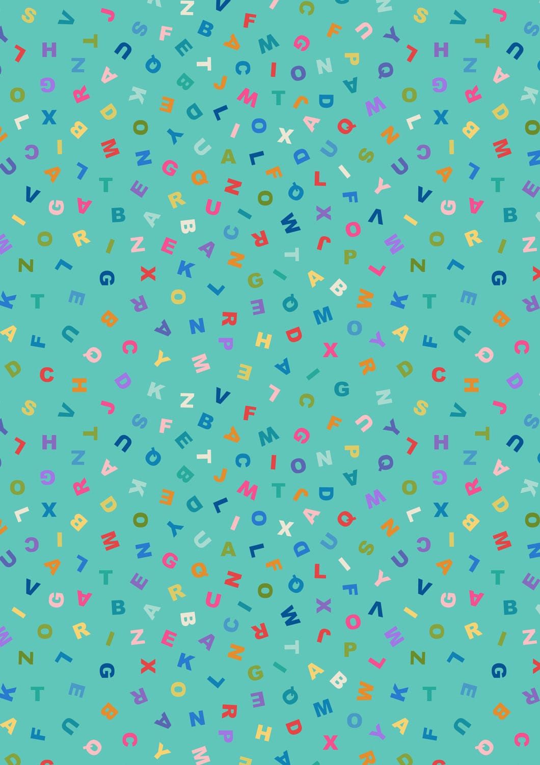 Animal Alphabet Letters Turquoise Lewis & Irene Cotton Fabric LI-A972B | US Fabric Shop