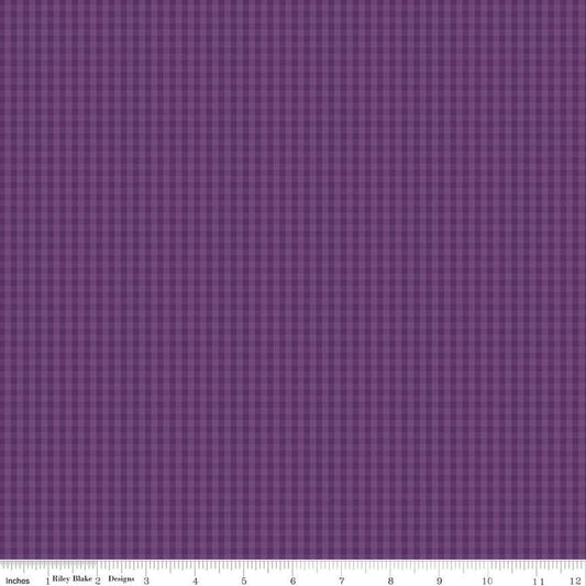 Anne of Green Gables Gingham Eggplant Purple Riley Blake Cotton Fabric RB-C13857-Eggplant