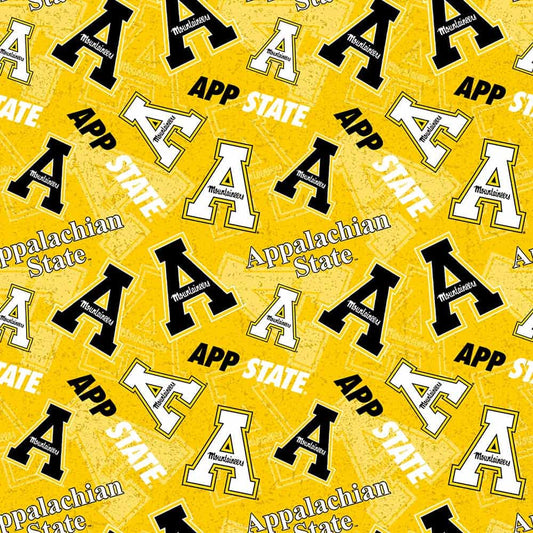 Appalachian State Mountaineers NCAA Block Cotton Fabric APPST-1178