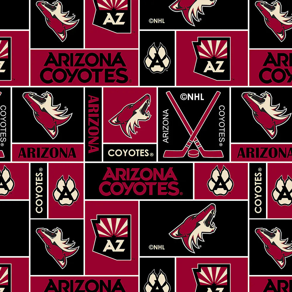 Arizona Coyotes NHL Hockey Geometric Sykel Enterprises Polyester FLEECE Fabric NHL-012-COY | US Fabric Shop