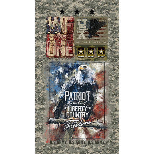 Army Armed Forces Military Panel 24" Sykel Cotton Fabric Syk-1337-A