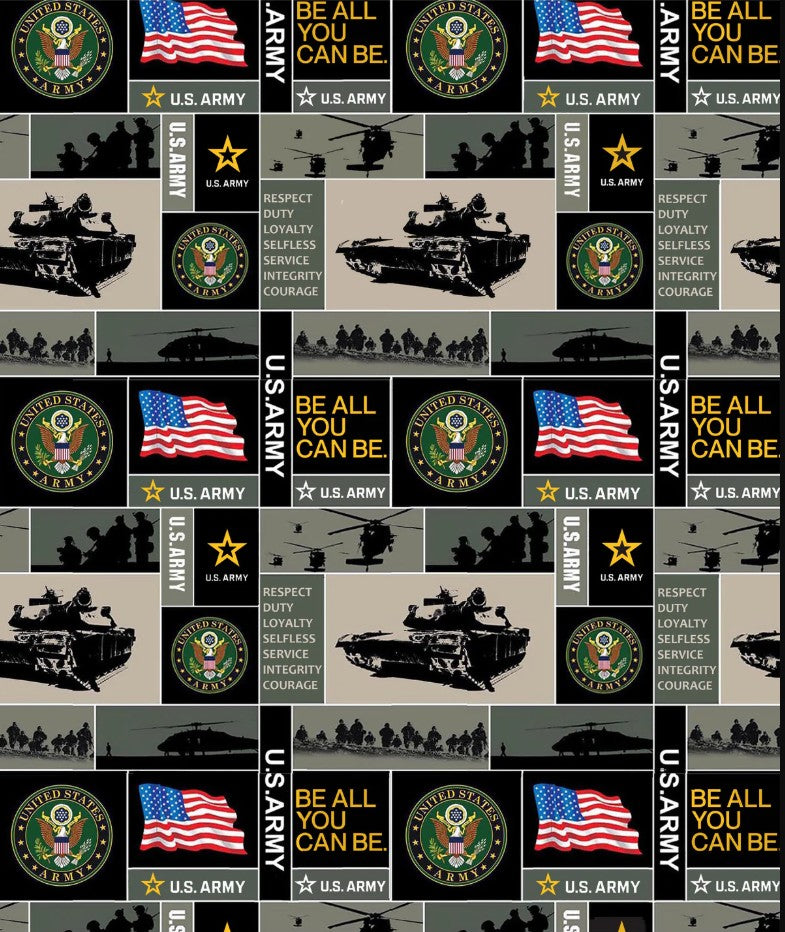 Army Military Geometric FLEECE Sykel Enterprises Polyester FLEECE Fabric SYK-012-A