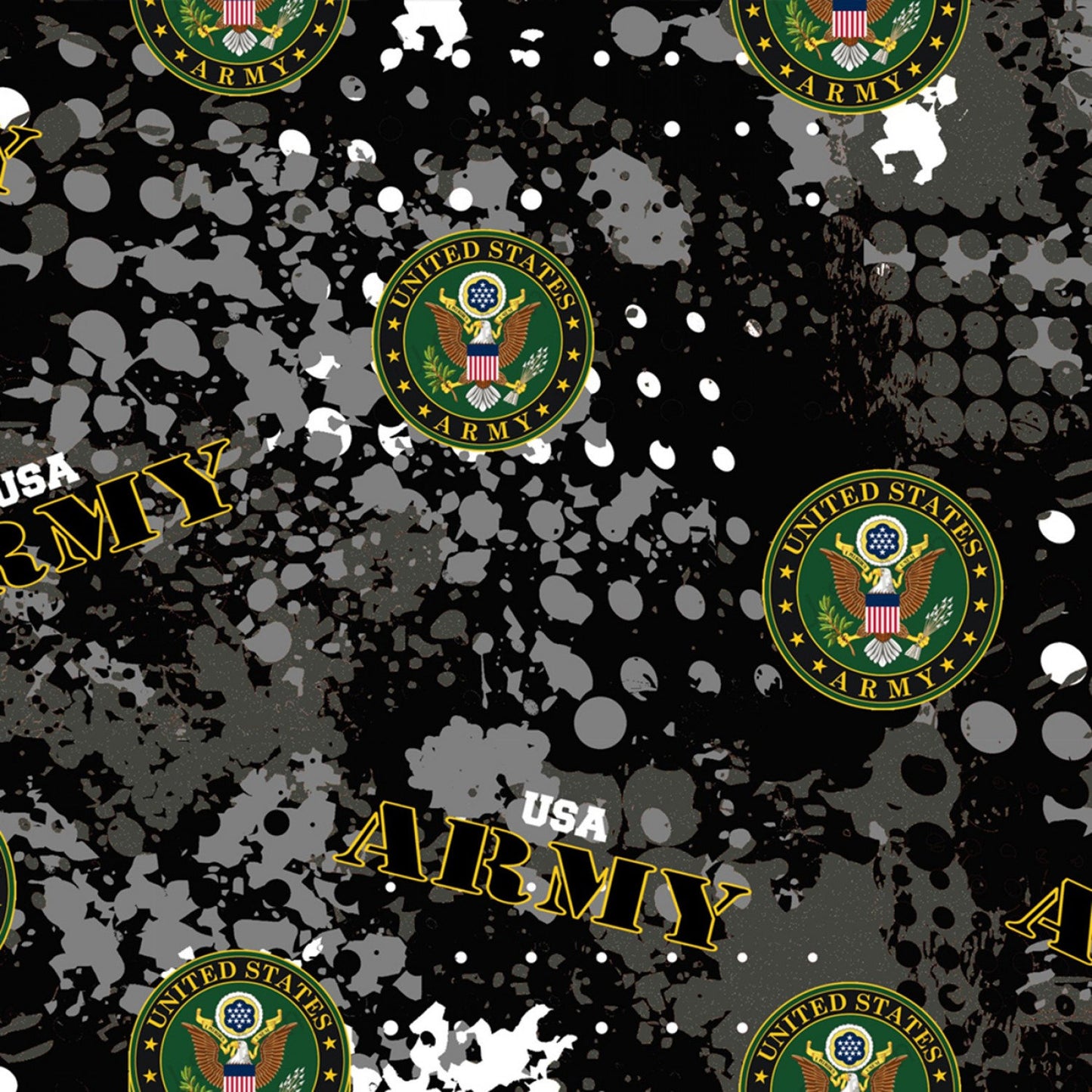 Army USA Military Armed Forces Geometric Seal Sykel Cotton Fabric 1180-A