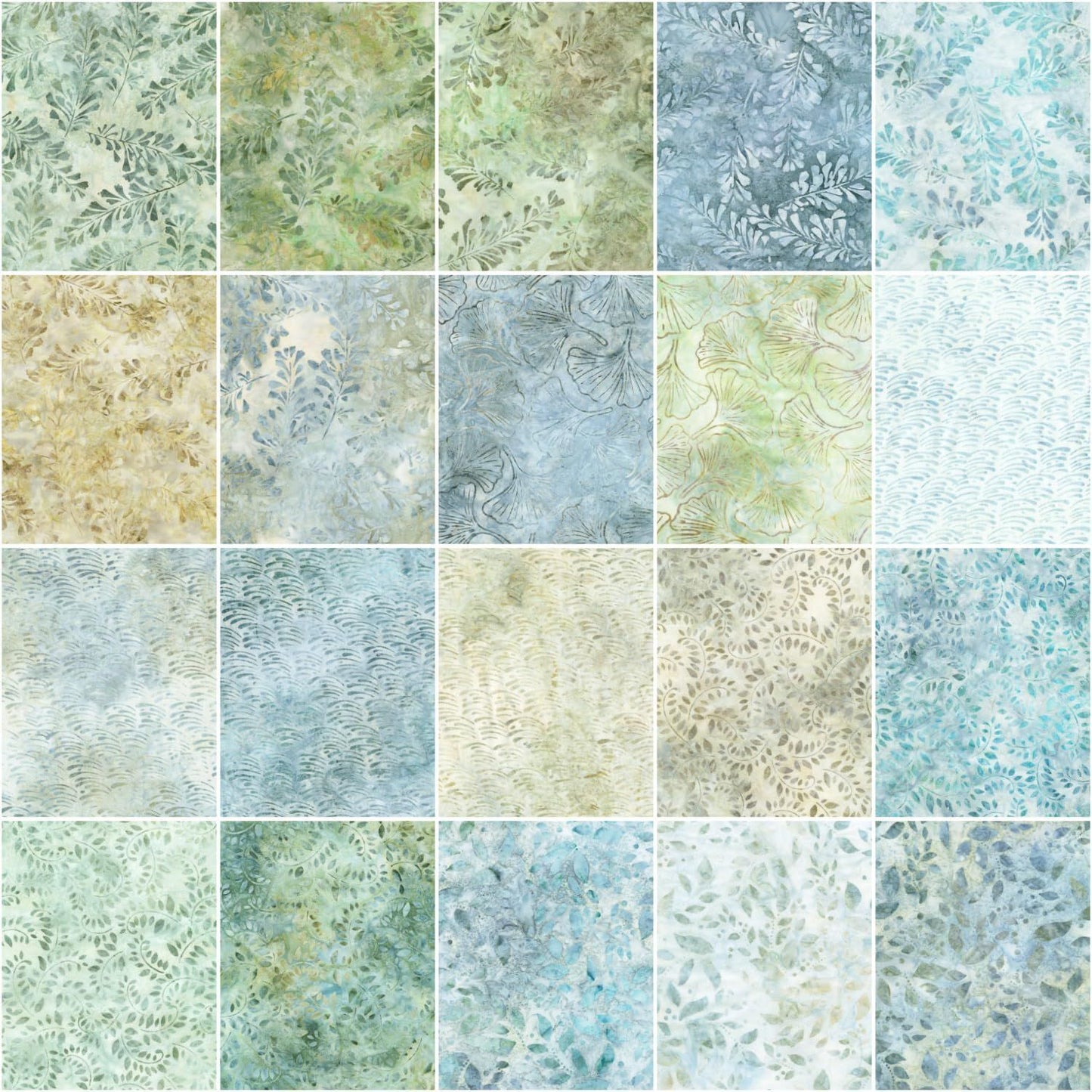 Artisan Batik Morning Mist 5" Squares Charm Pack 42 pieces Lunn Studios Robert Kaufman Cotton BATIK Fabric RK-CHS-1320-42