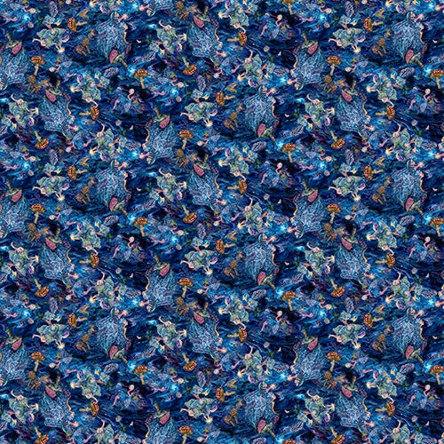 Astral Voyage Mushroom Toss Multi Josephine Wall 3 Wishes Cotton Fabric