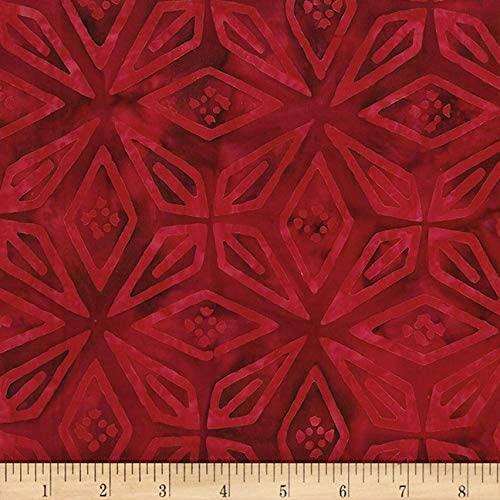 At the Pier Compass Ruby Red Banyan Batiks Cotton Batik Fabric BB-80373-24