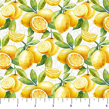 Atlantic Coast Lemons White Deborah Edwards Northcott Cotton Fabric NC-28019-10