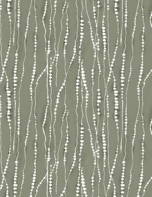 Au Naturel Dotted Stripe Green Lisa Audit Wilmington Prints Cotton Fabric WP-3041-17823-711