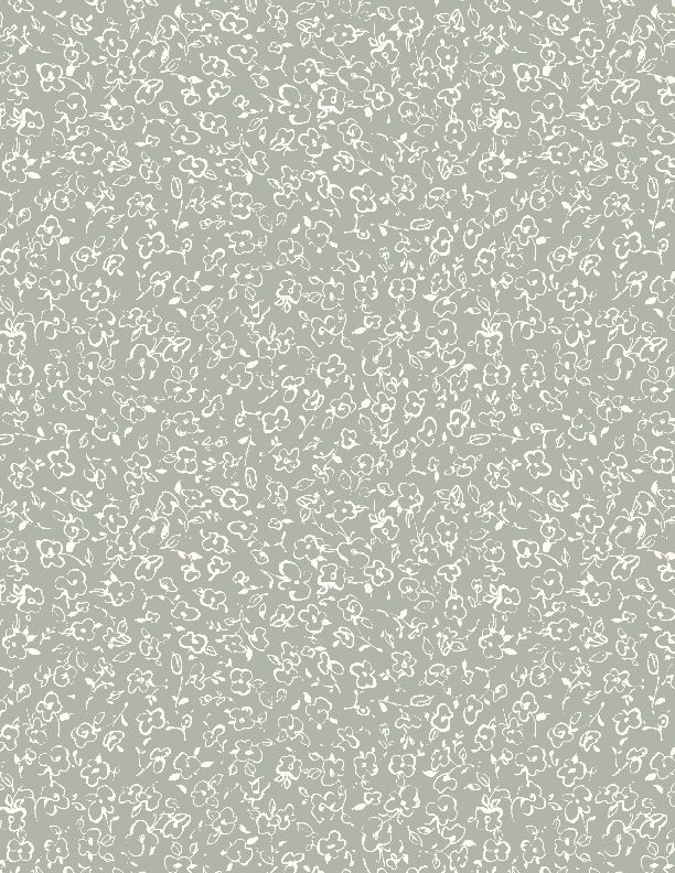 Au Naturel Floral Doodle Green Ivory Lisa Audit Wilmington Prints Cotton Fabric WP-3041-17820-711