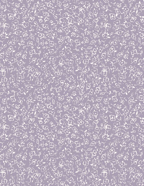 Au Naturel Floral Doodle Purple Ivory Lisa Audit Wilmington Prints Cotton Fabric WP-3041-17820-611