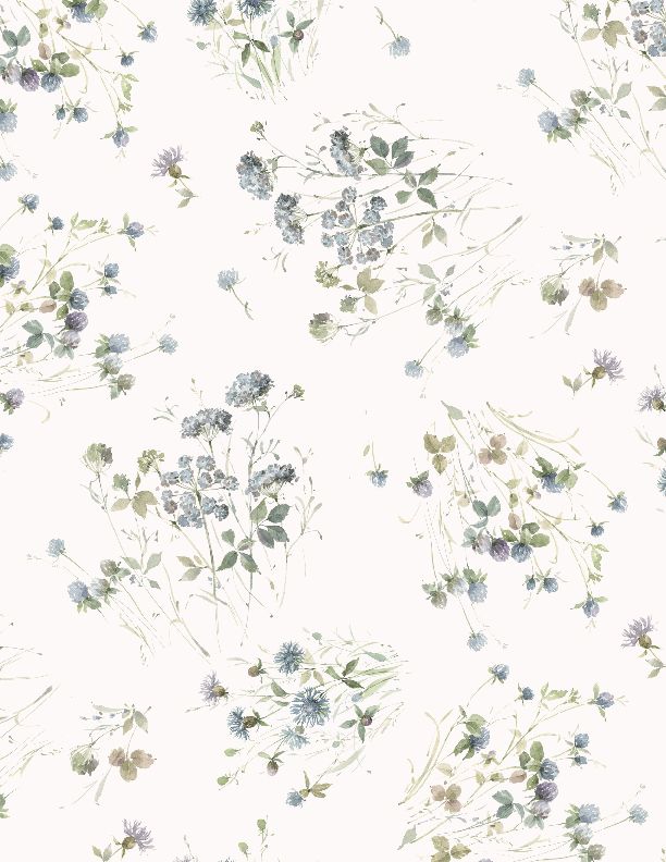 Au Naturel Large Floral Ivory White Lisa Audit Wilmington Prints Cotton Fabric WP-3041-17817-147