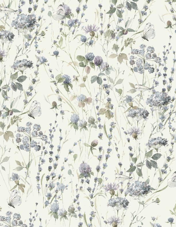 Au Naturel Packed Floral Green Lisa Audit Wilmington Prints Cotton Fabric WP-3041-17818-774