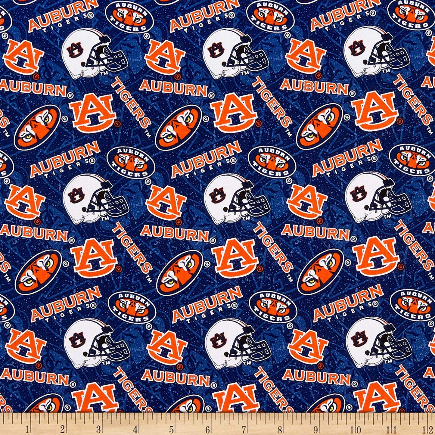 Auburn Tigers NCAA College Tone on Tone Sykel Cotton Fabric AU-1178
