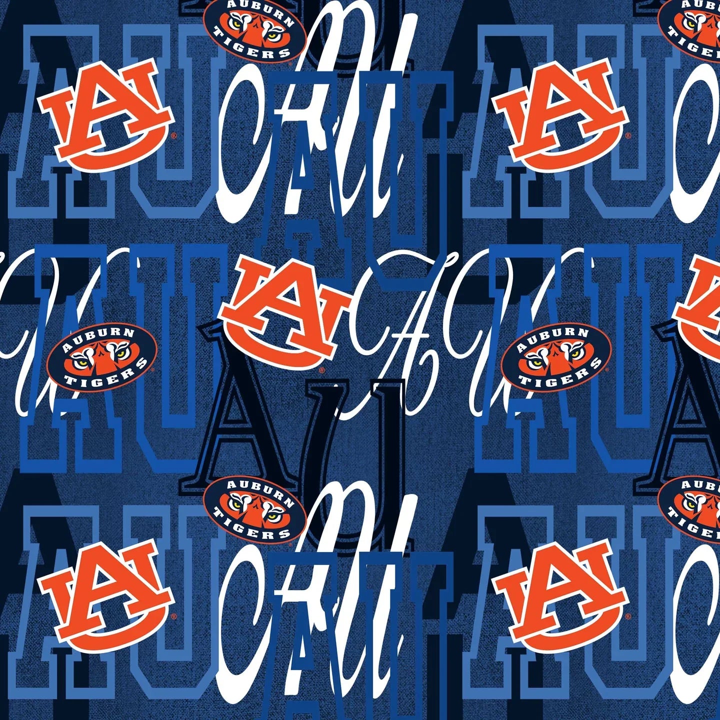 Auburn Tigers NCAA College Letters Sykel Enterprises Cotton Fabric SYK-AUB-1372