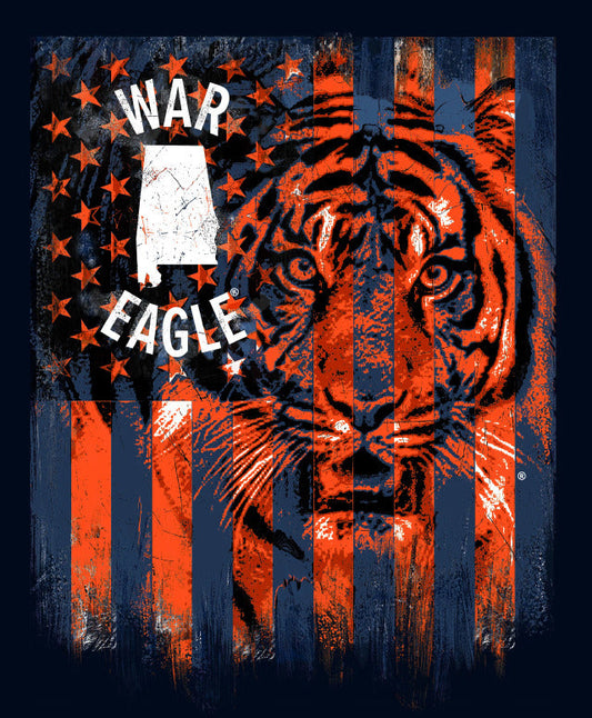 Auburn University Tigers NCAA College Flag Panel 48''x60" Sykel MINKY Fabric AU-1335